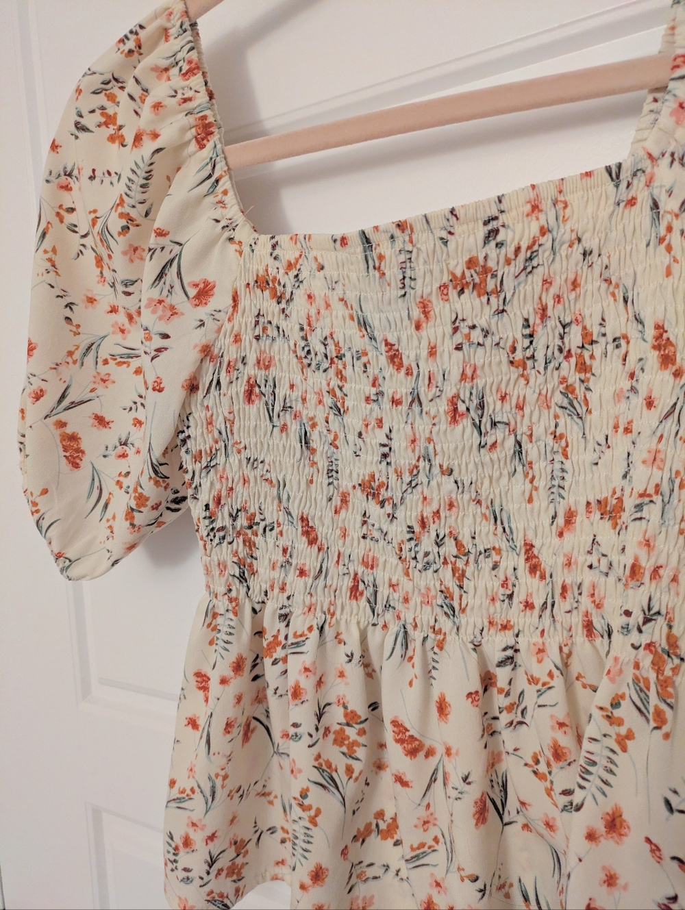Puff Sleeve Floral Babydoll Women TOP - Picture 3 of 4